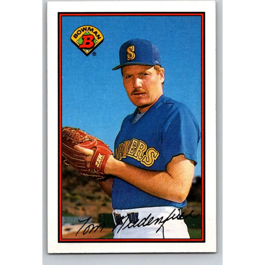 1989 Bowman #204 Tom Niedenfuer NM-MT Seattle Mariners Baseball Card Image 1