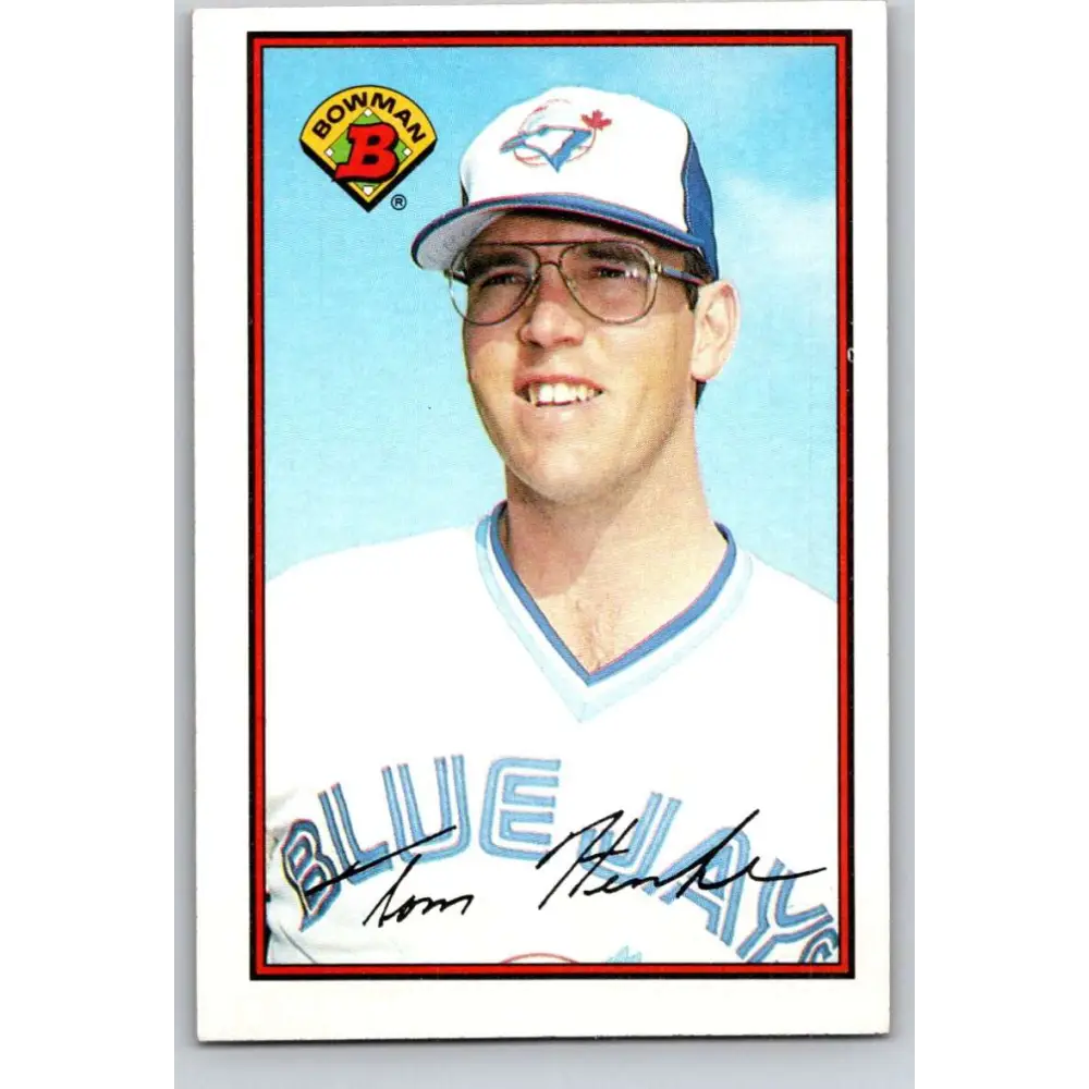 1989 Bowman #246 Tom Henke NM-MT Toronto Blue Jays Baseball Card Image 1