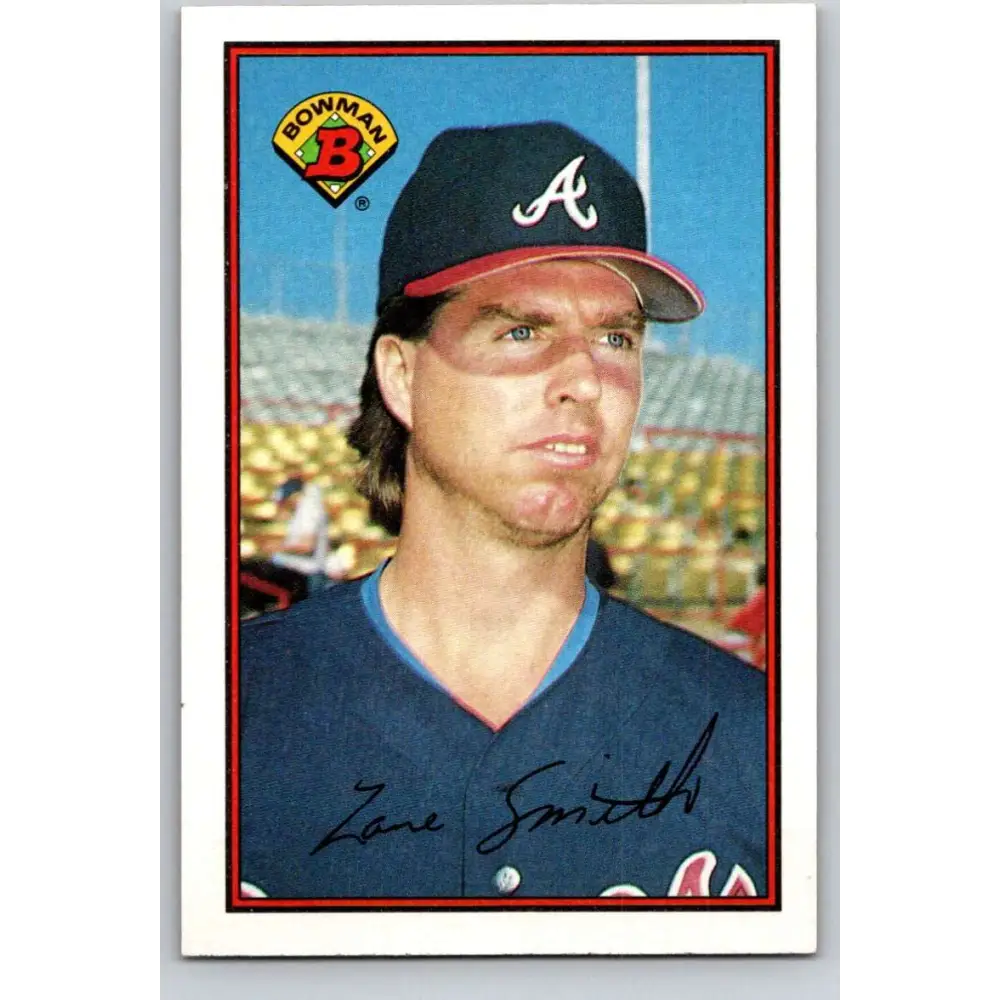 1989 Bowman #262 Zane Smith NM-MT Atlanta Braves Baseball Card Image 1