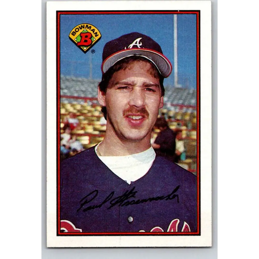1989 Bowman #265 Paul Assenmacher NM-MT Atlanta Braves Baseball Card Image 1