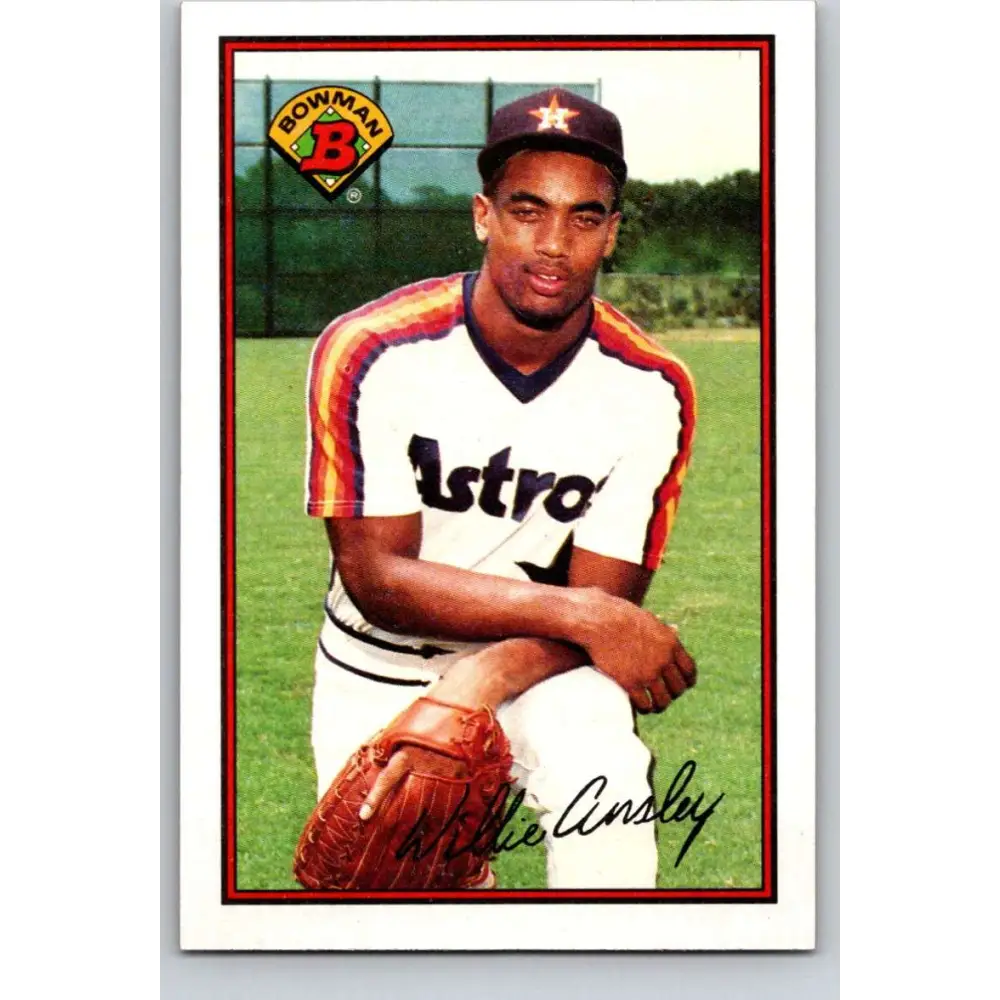 1989 Bowman #332 Willie Ansley NM-MT RC Rookie Houston Astros Baseball Card Image 1