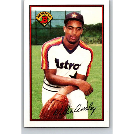 1989 Bowman #332 Willie Ansley NM-MT RC Rookie Houston Astros Baseball Card Image 1