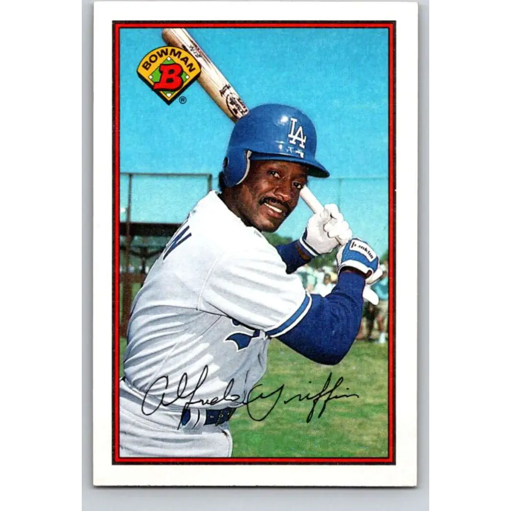 1989 Bowman #345 Alfredo Griffin NM-MT Los Angeles Dodgers Baseball Card Image 1
