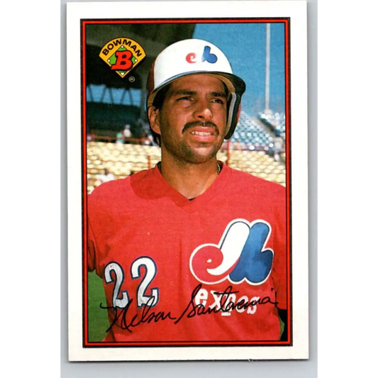 1989 Bowman #361 Nelson Santovenia NM-MT Montreal Expos Baseball Card Image 1