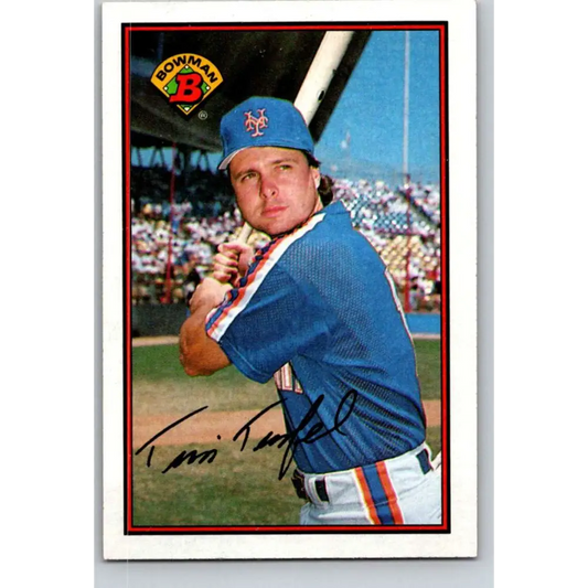 1989 Bowman #382 Tim Teufel NM-MT New York Mets Baseball Card Image 1
