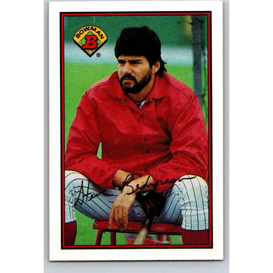 1989 Bowman #395 Steve Bedrosian NM-MT Philadelphia Phillies Baseball Card Image 1