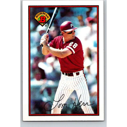 1989 Bowman #403 Tom Herr NM-MT Philadelphia Phillies Baseball Card Image 1