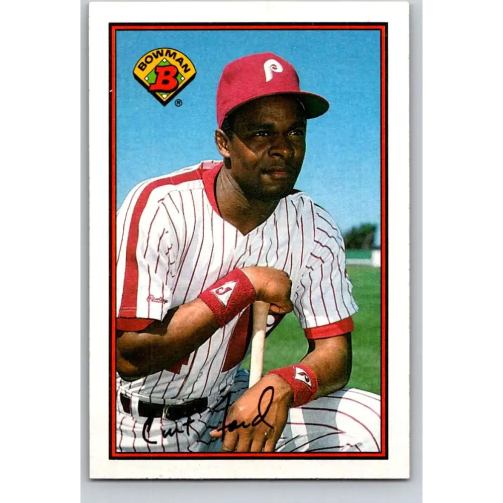 1989 Bowman #408 Curt Ford NM-MT Philadelphia Phillies Baseball Card Image 1