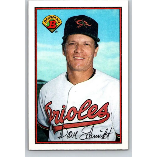 1989 Bowman #5 Dave Schmidt NM-MT Baltimore Orioles Baseball Card Image 1