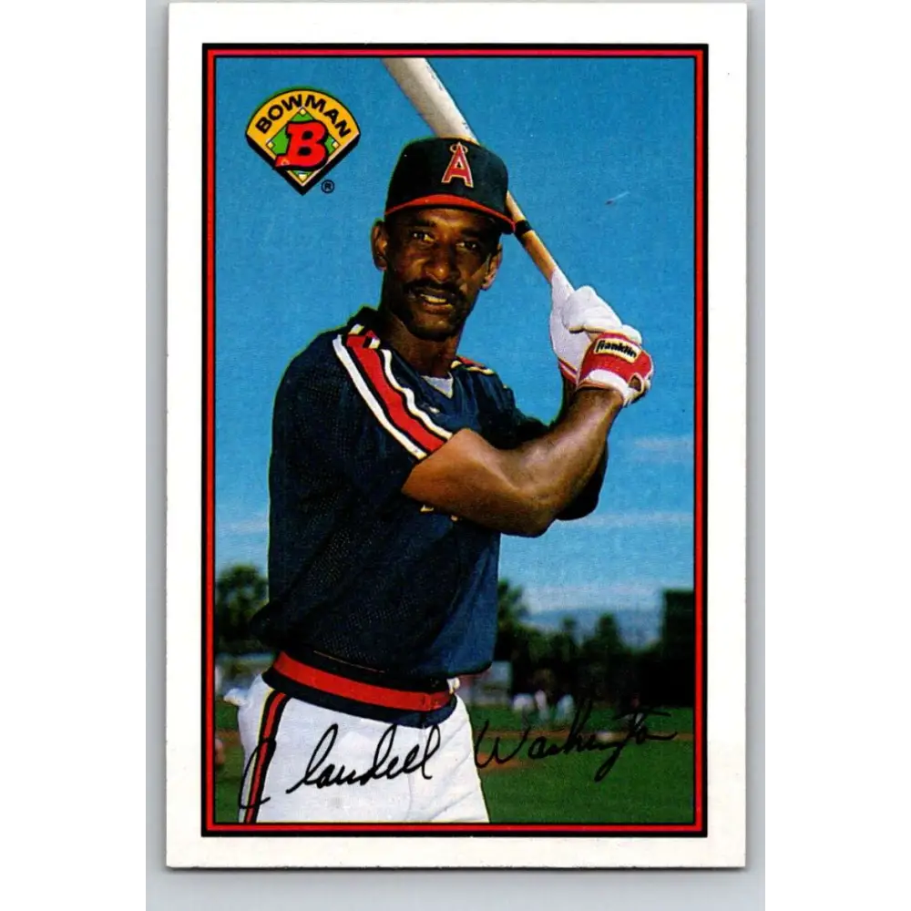 1989 Bowman #52 Claudell Washington NM-MT California Angels Baseball Card Image 1