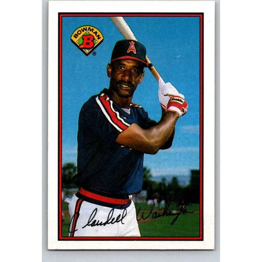 1989 Bowman #52 Claudell Washington NM-MT California Angels Baseball Card Image 1