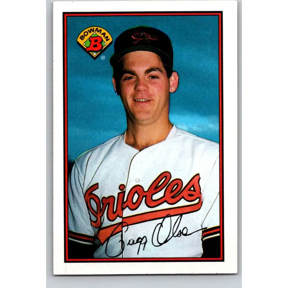1989 Bowman #6 Gregg Olson NM-MT RC Rookie Baltimore Orioles Baseball Card Image 1