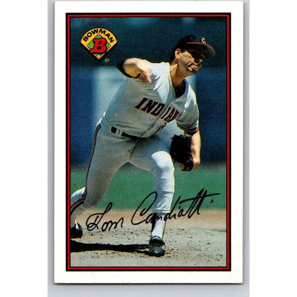 1989 Bowman #80 Tom Candiotti NM-MT Cleveland Indians Baseball Card Image 1