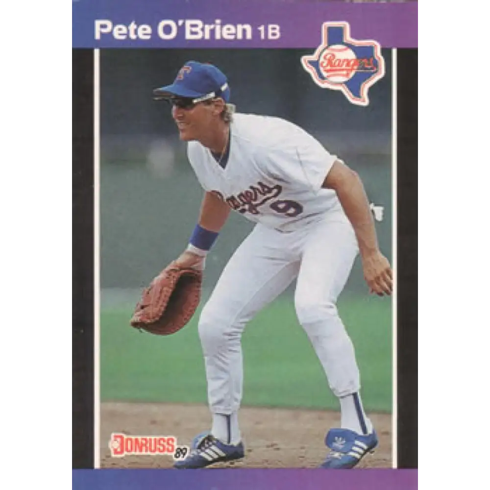1989 Donruss #107 Pete O'Brien NM-MT Texas Rangers Baseball Card Image 1