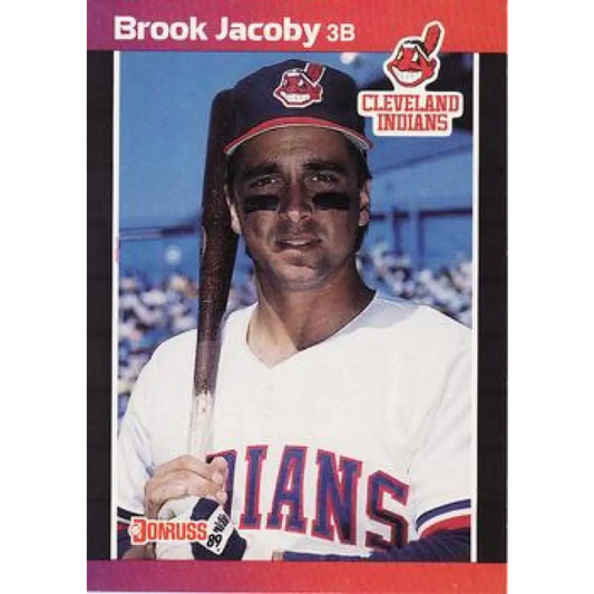 1989 Donruss #114 Brook Jacoby NM-MT Cleveland Indians Baseball Card Image 1