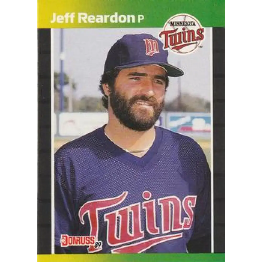 1989 Donruss #155 Jeff Reardon NM-MT Minnesota Twins Baseball Card Image 1