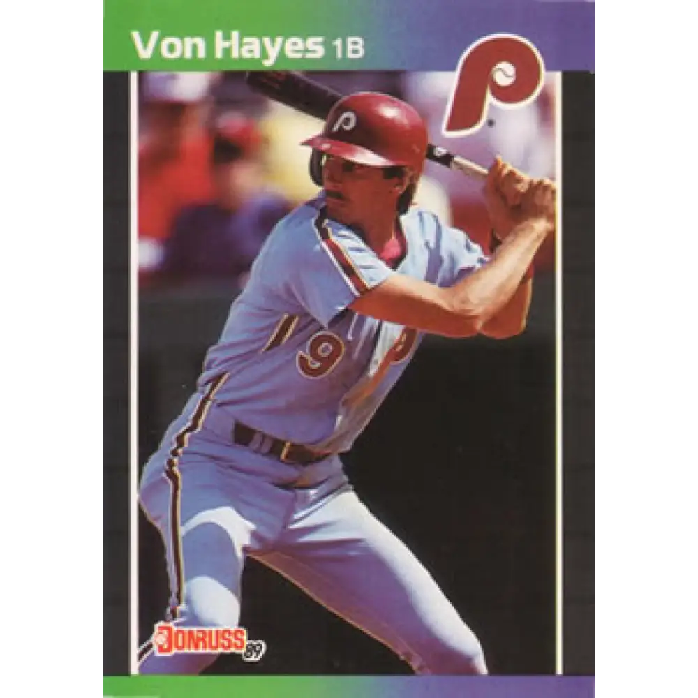 1989 Donruss #160 Von Hayes NM-MT Philadelphia Phillies Baseball Card Image 1