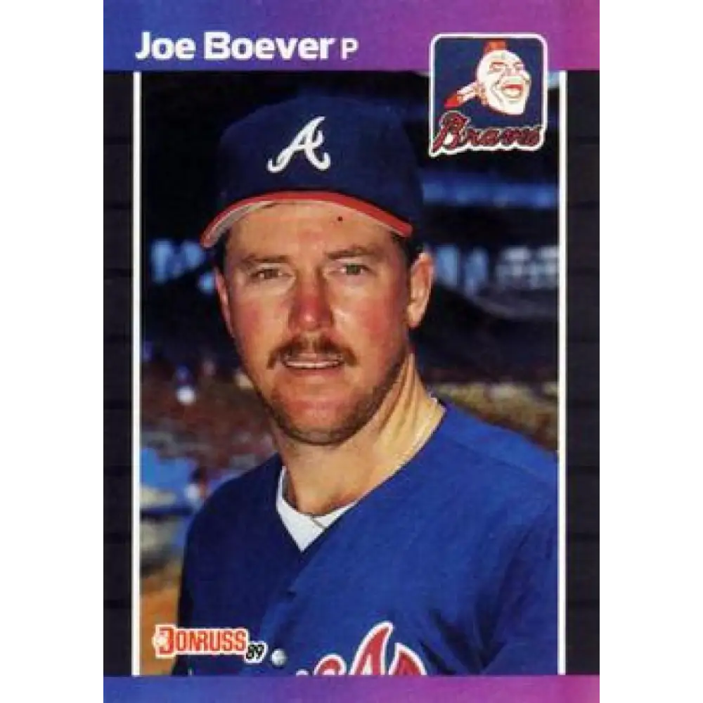 1989 Donruss #168 Joe Boever NM-MT Atlanta Braves Baseball Card Image 1