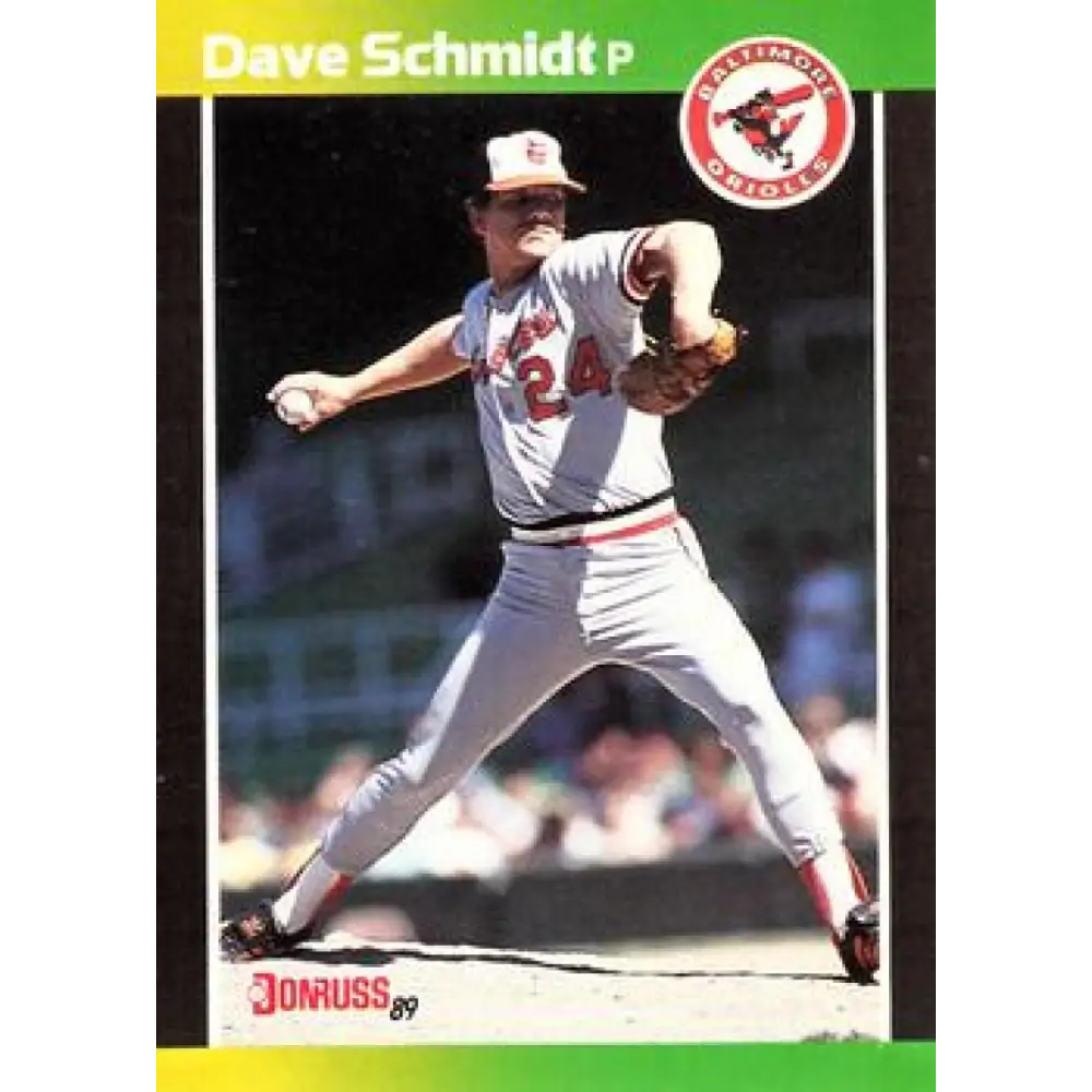 1989 Donruss #215 Dave Schmidt NM-MT Baltimore Orioles Baseball Card Image 1