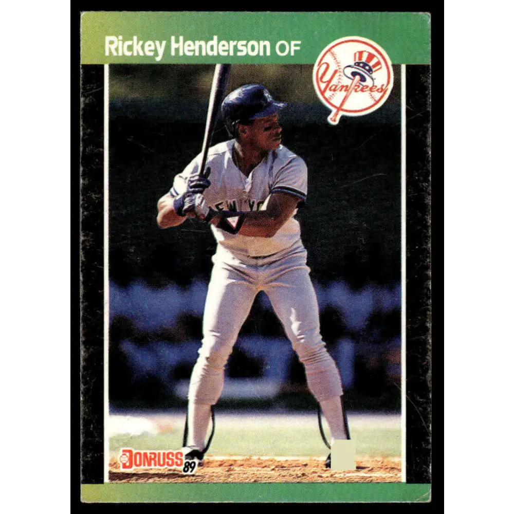 1989 Donruss #245 Rickey Henderson VG/EX New York Yankees Baseball Card Image 1