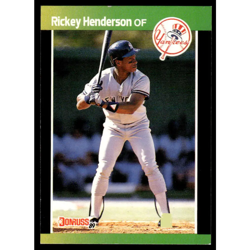 1989 Donruss #245 Rickey Henderson VG/EX New York Yankees Baseball Card Image 1