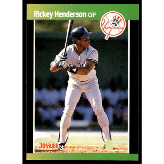 1989 Donruss #245 Rickey Henderson VG/EX New York Yankees Baseball Card Image 1