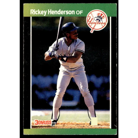 1989 Donruss #245 Rickey Henderson VG/EX New York Yankees Baseball Card Image 1