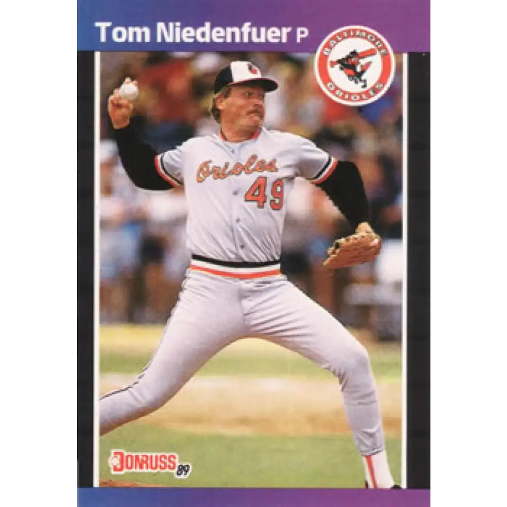 1989 Donruss #282 Tom Niedenfuer NM-MT Baltimore Orioles Baseball Card Image 1