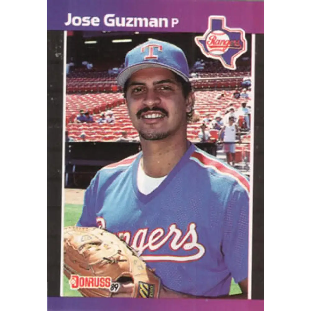 1989 Donruss #284 Jose Guzman NM-MT Texas Rangers Baseball Card Image 1