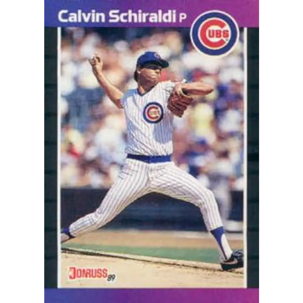 1989 Donruss #285 Calvin Schiraldi NM-MT Chicago Cubs Baseball Card Image 1