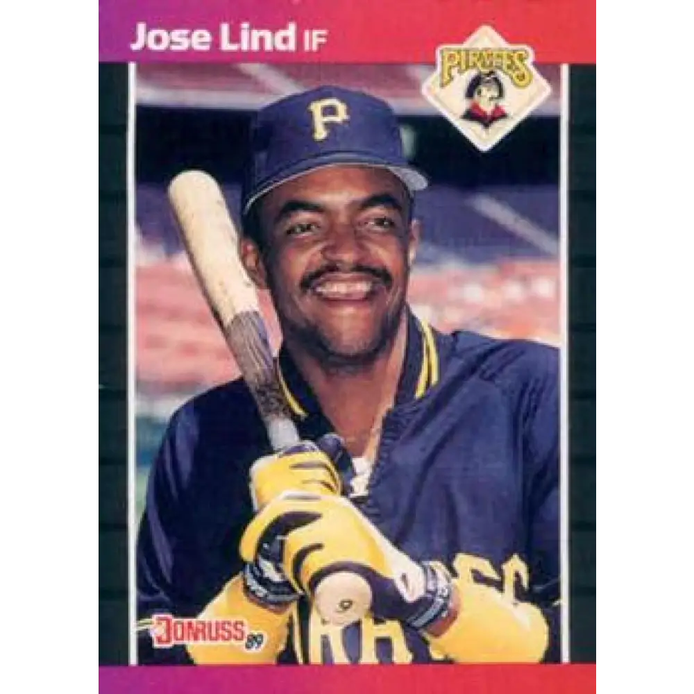 1989 Donruss #290 Jose Lind NM-MT Pittsburgh Pirates Baseball Card Image 1