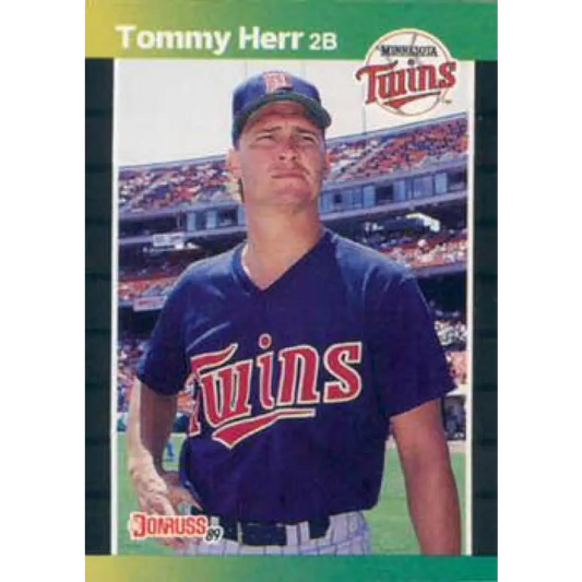 1989 Donruss #301 Tom Herr NM-MT Minnesota Twins Baseball Card Image 1