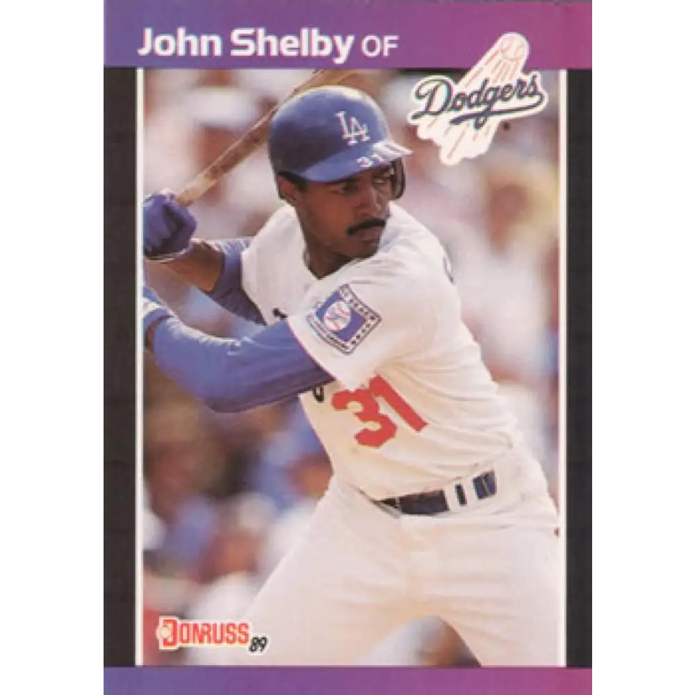1989 Donruss #314 John Shelby NM-MT Los Angeles Dodgers Baseball Card Image 1