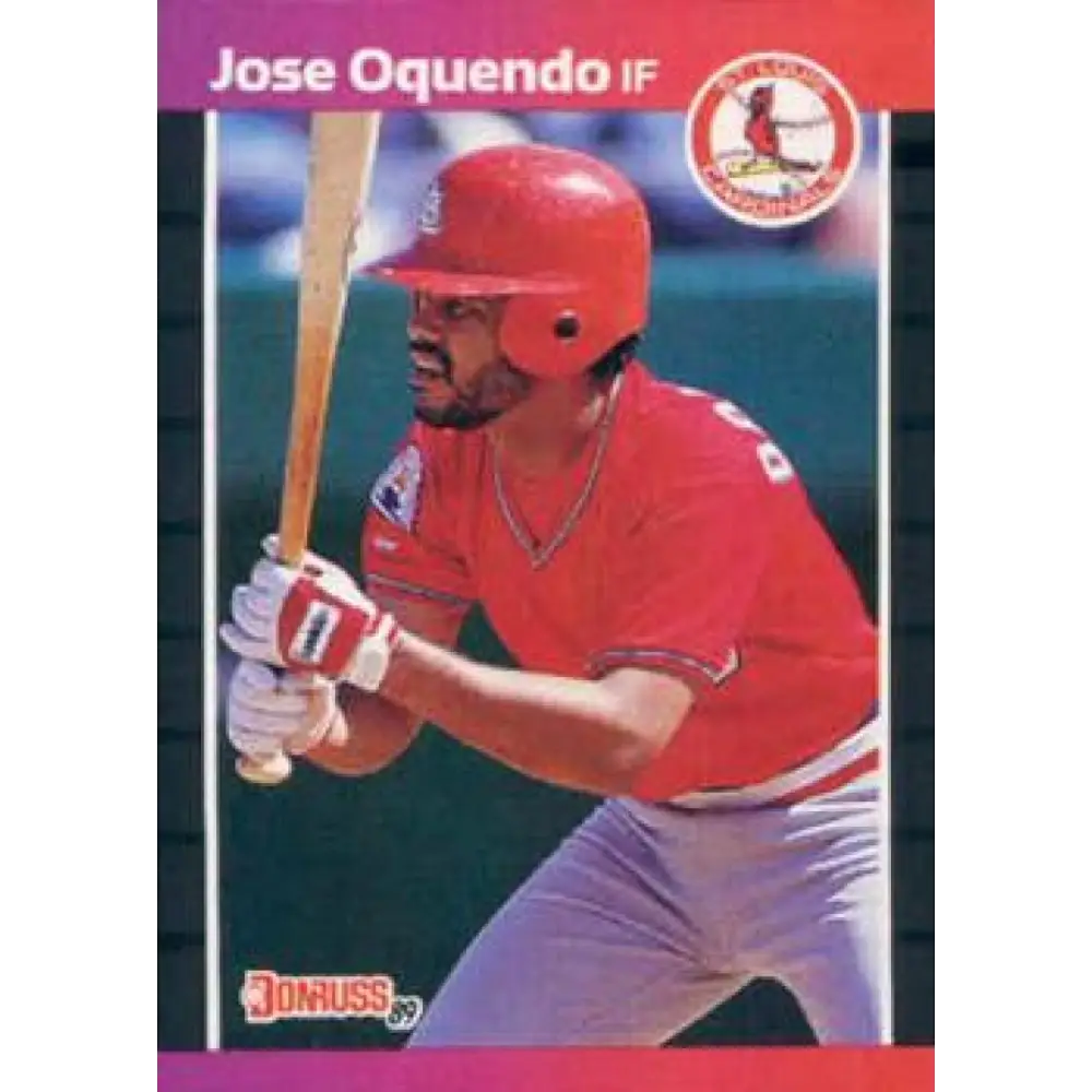 1989 Donruss #319 Jose Oquendo NM-MT St. Louis Cardinals Baseball Card Image 1