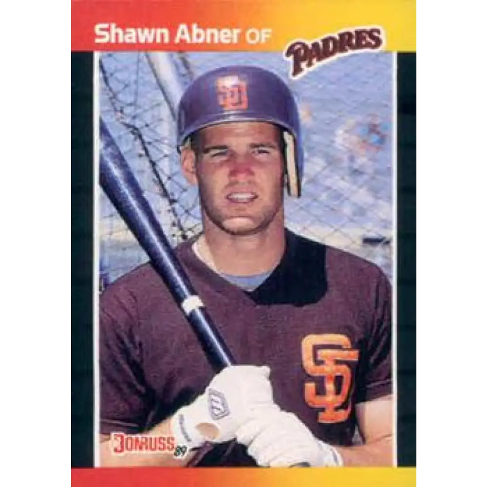 1989 Donruss #323 Shawn Abner NM-MT San Diego Padres Baseball Card Image 1