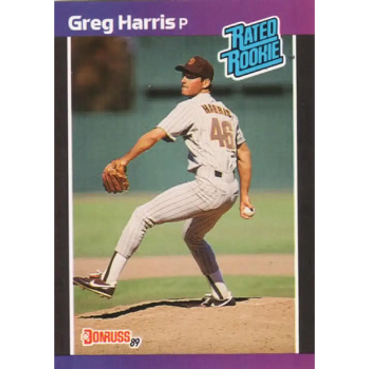 1989 Donruss #34 Greg Harris/ NM-MT RC Rookie San Diego Padres Baseball Card Image 1