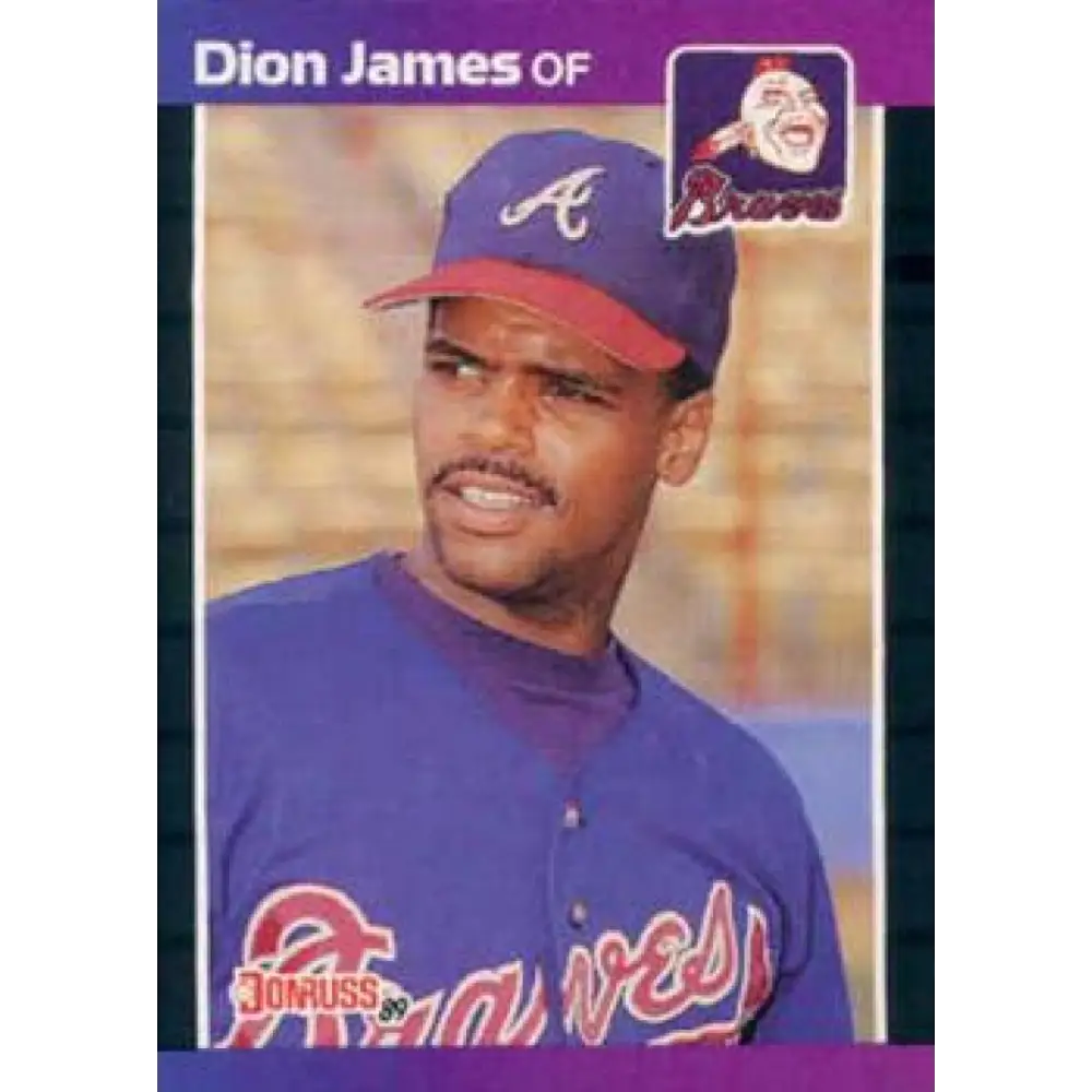 1989 Donruss #340 Dion James NM-MT Atlanta Braves Baseball Card Image 1