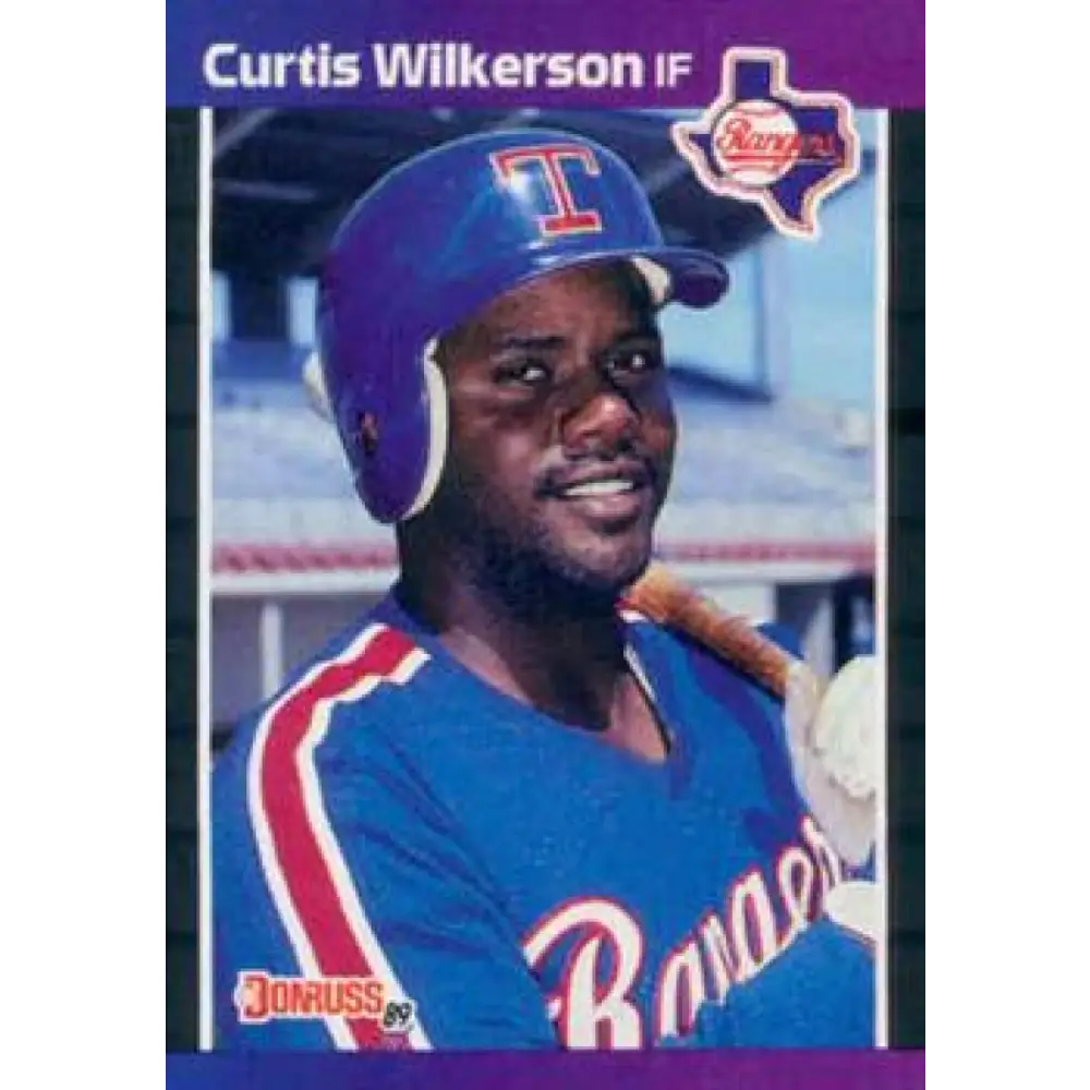 1989 Donruss #402 Curtis Wilkerson NM-MT Texas Rangers Baseball Card Image 1