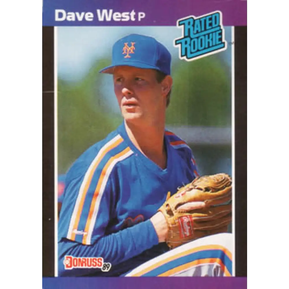 1989 Donruss #41 David West/ NM-MT RC Rookie New York Mets Baseball Card Image 1