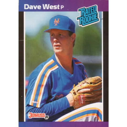 1989 Donruss #41 David West/ NM-MT RC Rookie New York Mets Baseball Card Image 1