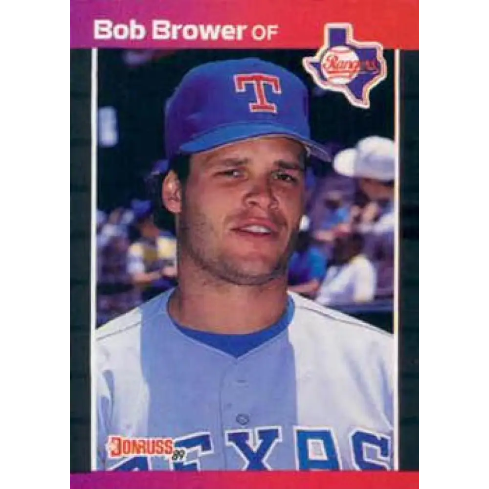 1989 Donruss #411 Bob Brower NM-MT Texas Rangers Baseball Card Image 1