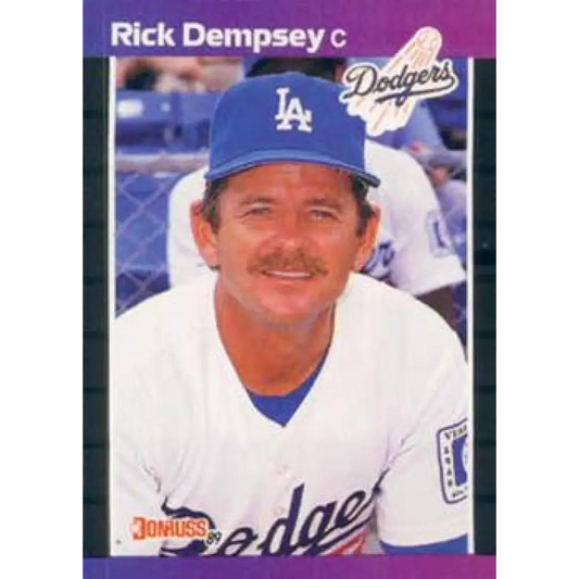 1989 Donruss #432 Rick Dempsey NM-MT Los Angeles Dodgers Baseball Card Image 1