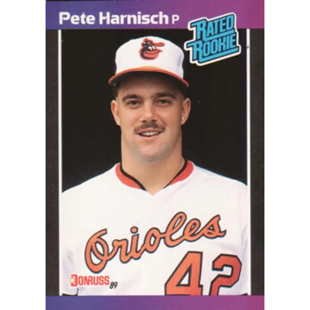 1989 Donruss #44 Pete Harnisch/ NM-MT RC Rookie Baltimore Orioles Baseball Card Image 1