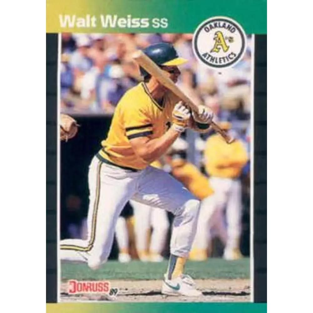 1989 Donruss #446 Walt Weiss NM-MT Oakland Athletics Baseball Card Image 1