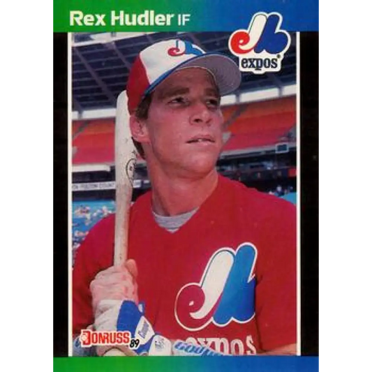 1989 Donruss #452 Rex Hudler NM-MT Montreal Expos Baseball Card Image 1