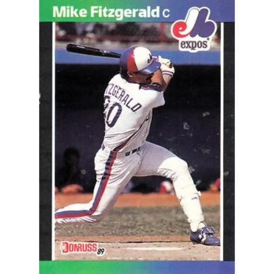 1989 Donruss #456 Mike Fitzgerald NM-MT Montreal Expos Baseball Card Image 1