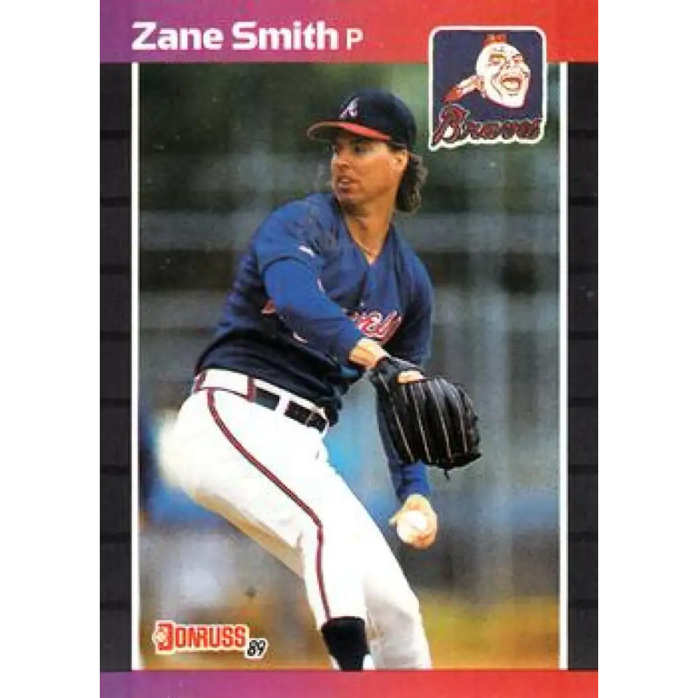1989 Donruss #499 Zane Smith NM-MT Atlanta Braves Baseball Card Image 1