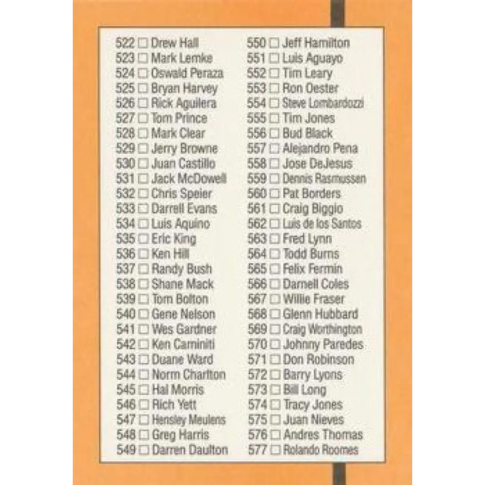 1989 Donruss #500 Checklist 468-577 DP NM-MT Checklist Baseball Card Image 2
