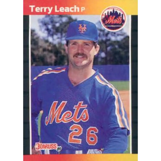 1989 Donruss #502 Terry Leach NM-MT New York Mets Baseball Card Image 1