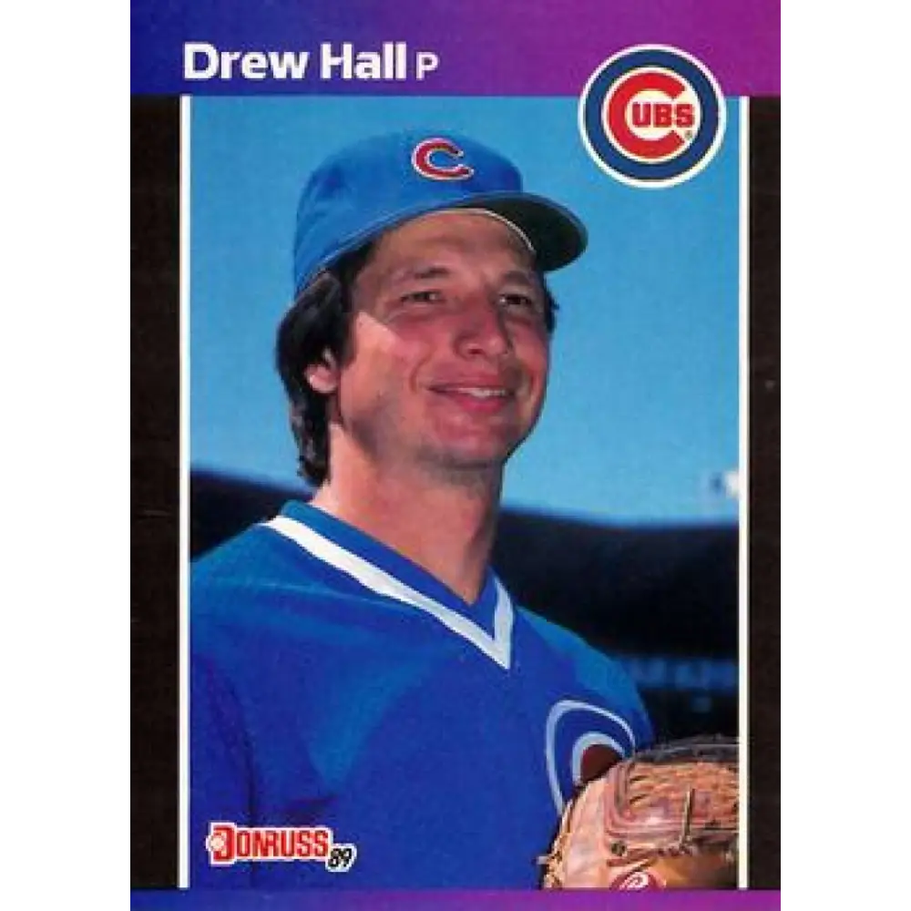 1989 Donruss #522 Drew Hall DP NM-MT Chicago Cubs Baseball Card Image 1